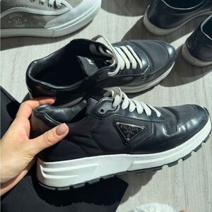 Prada Black and White Men's Sneakers